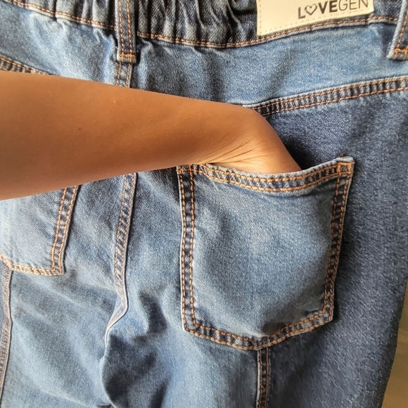 LOVEGEN BLUE JEANS SIZE 7/29 Straight 9.5" Rise Pockets / Zip Closure - Picture 8 of 11